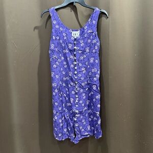 LEV Purple Floral Midi Dress, Size 13/14